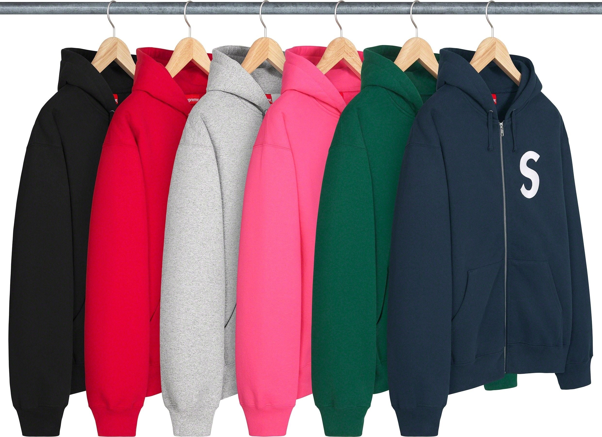 S Logo Zip Up Hooded Sweatshirt